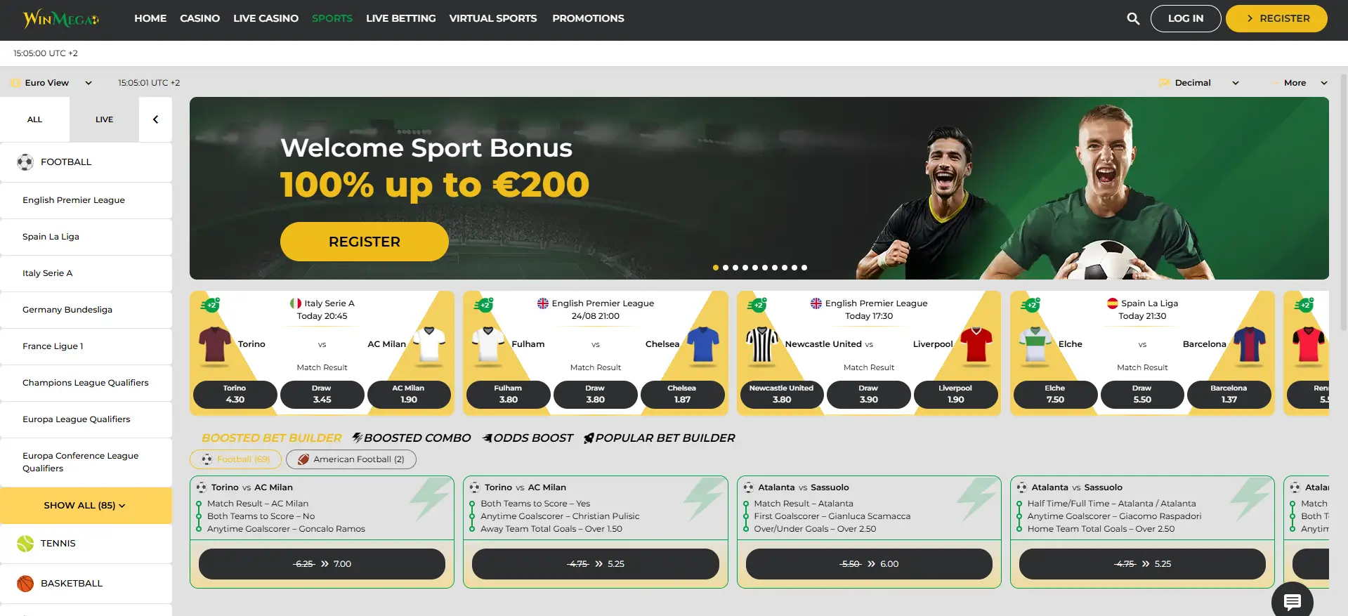 Winmega Casino screen